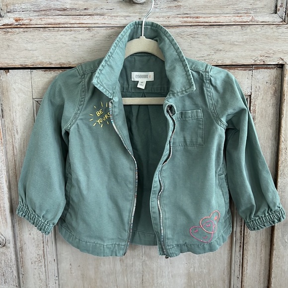 Happy Sage Green Embroidered Jacket Size 2T - Picture 3 of 7